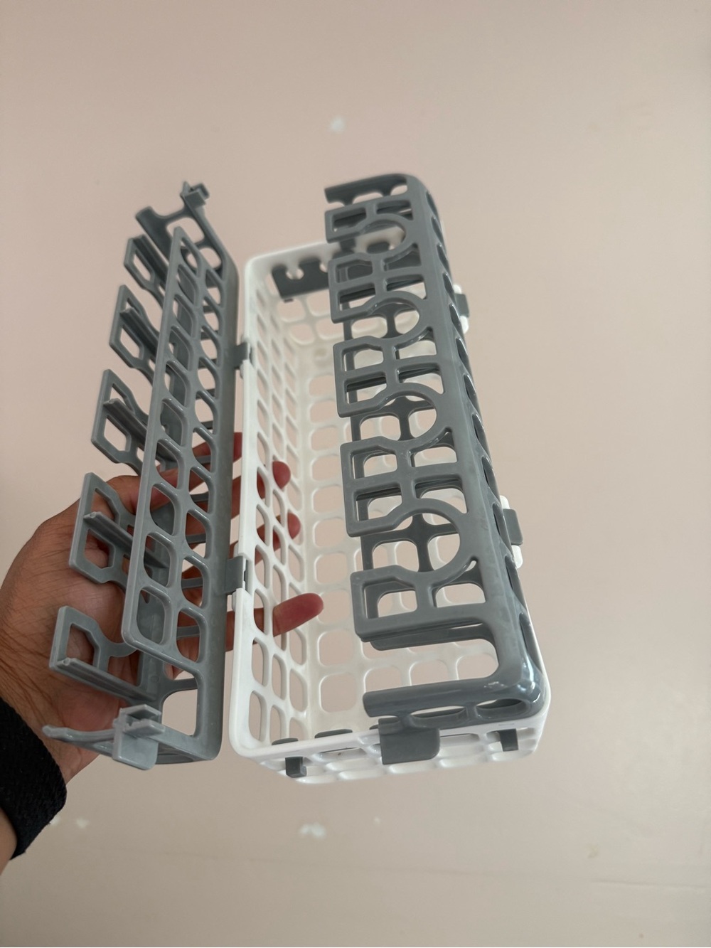 Gray and White Plastic Dishwasher with Storage Caddy